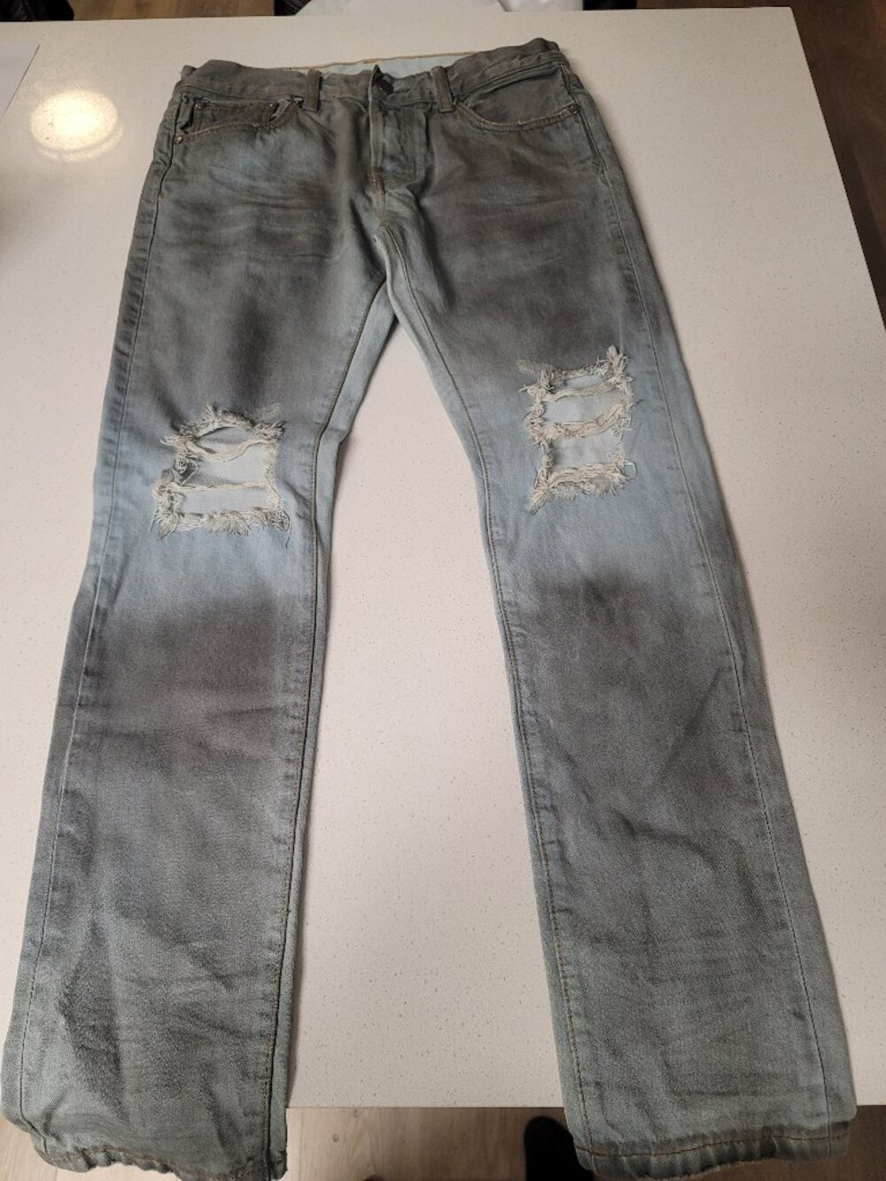 Dope Brand Distressed Designer Jeans Button Fly Size 30/31 Excellent Condition